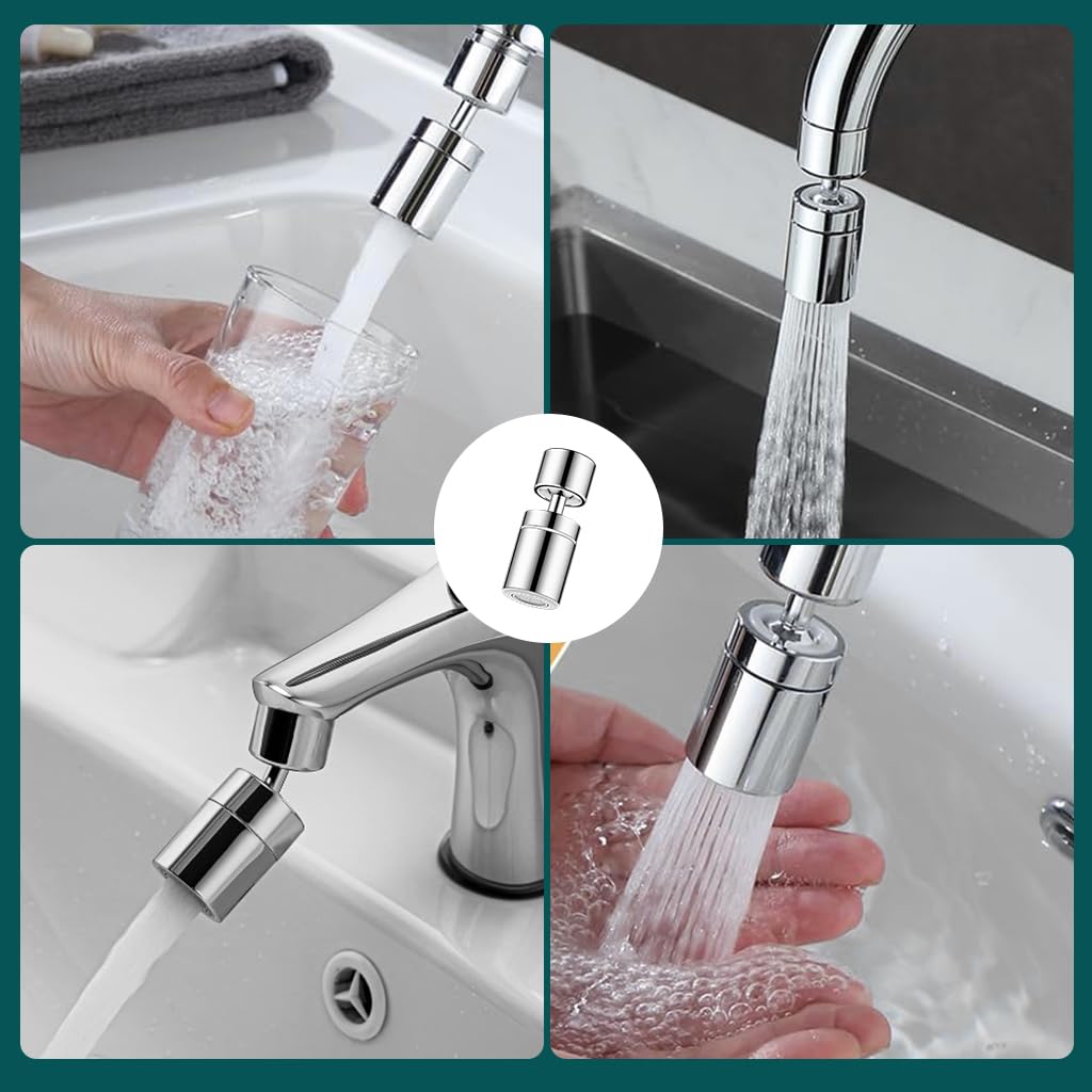 HASTHIP® Tap Extender for Kitchen Sink - 360° Swivel Faucet Aerator, 2-Mode Water Spray, High-Pressure and Water-Saving, Stainless Steel Universal Sink Faucet for Kitchen and Bathroom Sinks HASTHIP® Tap Extender for Kitchen Sink - 360° Swivel Faucet Aerator, 2-Mode Water Spray, High-Pressure and Water-Saving, Stainless Steel Universal Sink Faucet for Kitchen and Bathroom Sinks